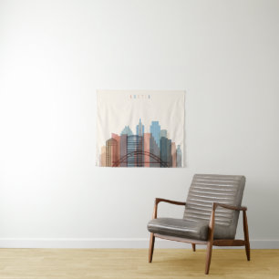 Austin, Stadt-Skyline Texas Wandteppich