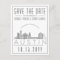 Austin | Stilisierte Skyline Save the Date