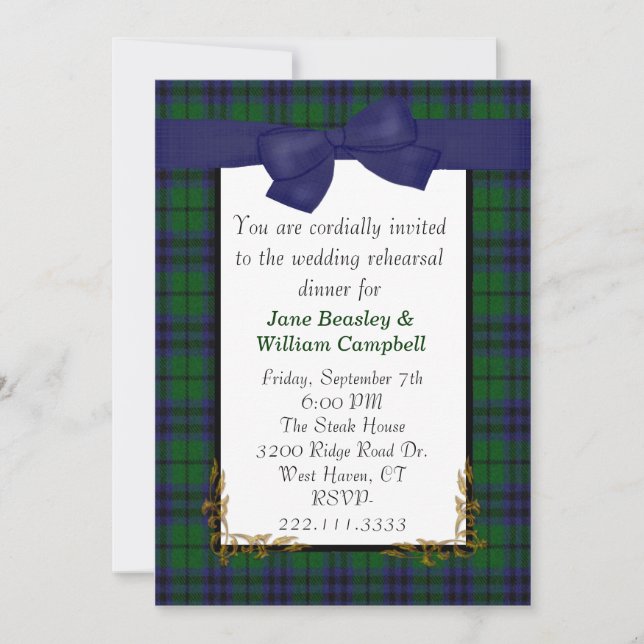 Austin Tartan Plaid Invitation (Devant)
