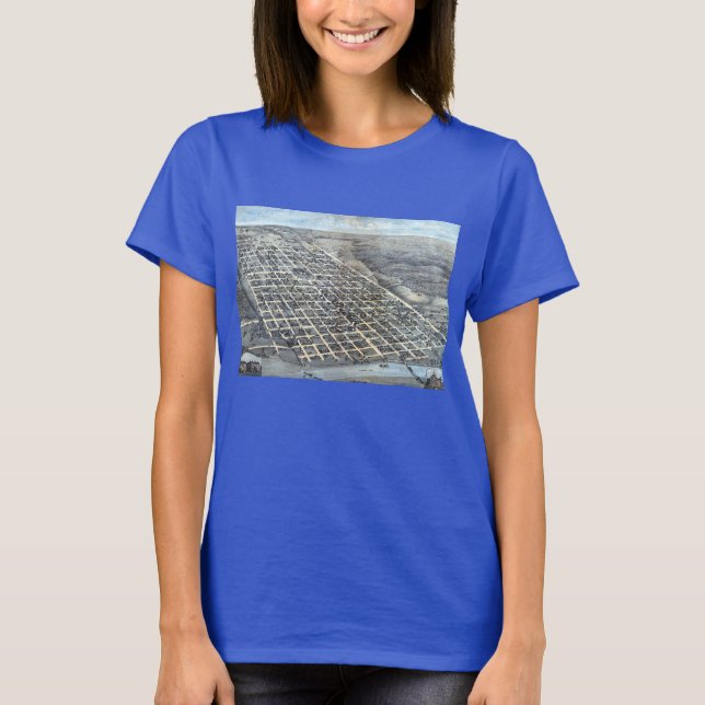 Austin, Texas Antique City Map von 1873 T-Shirt (Vorderseite)