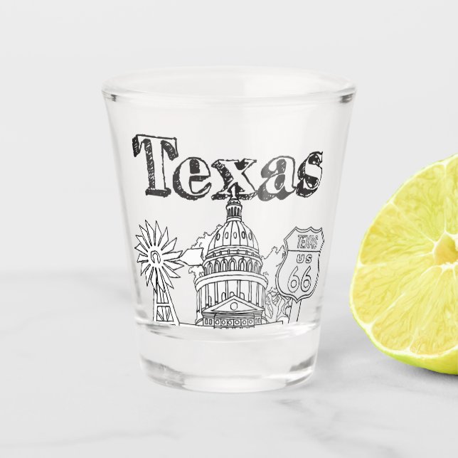 Austin Texas Art Vacation Texas Souvenir Design Schnapsglas (Vorderseite)
