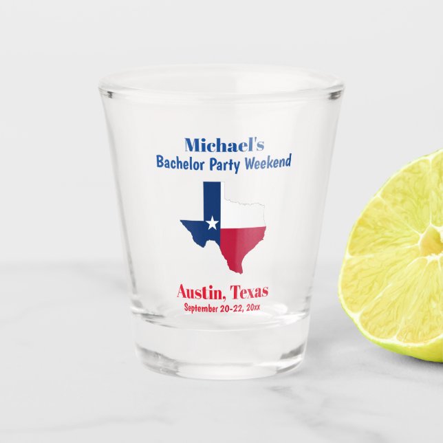 Austin Texas Bachelor Party Gefallen Wochenendreis Schnapsglas (Vorderseite)