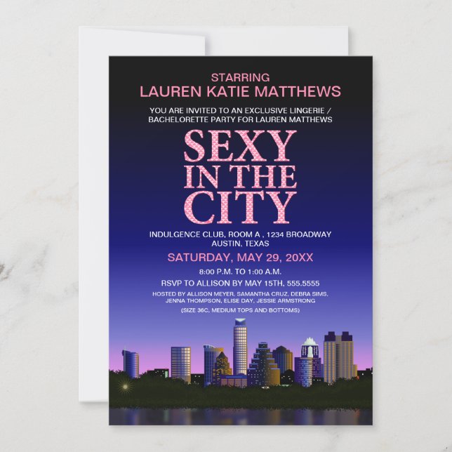 Austin Texas Bachelorette Movie Poster Einladung (Vorderseite)