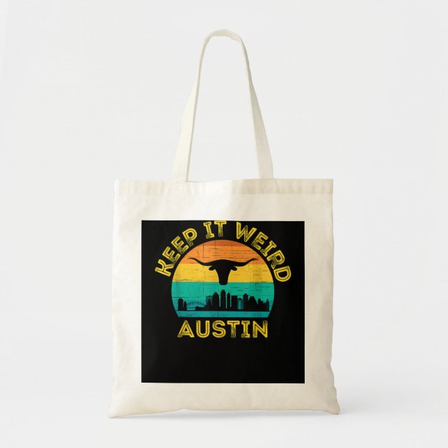 Austin, Texas Behielt es komisch Longhorn Tragetasche (Vorne)