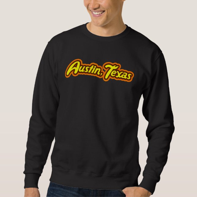Austin Texas Candy Art Retro fühlen Sie sich Vinta Sweatshirt (Vorderseite)