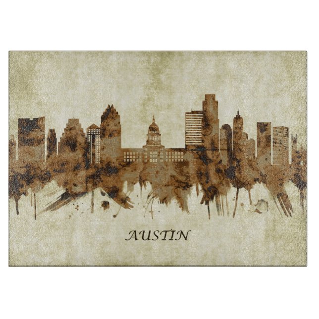 Austin Texas Cityscape Schneidebrett (Vorderseite)