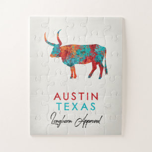 Austin Texas Colorful Longhorn