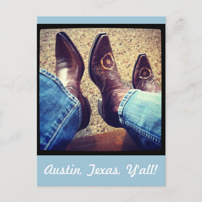 Austin Texas Cowboy Cowgirl Boots Postkarte (Vorderseite)