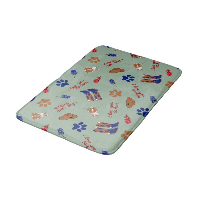 Austin Texas Dog Bowl Mat - Fütternd Mat Badematte (Schrägansicht)