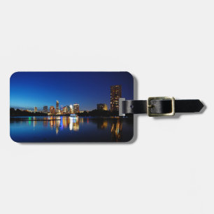 Austin Texas Downtown Night Skyline Ladybird Lake Gepäckanhänger