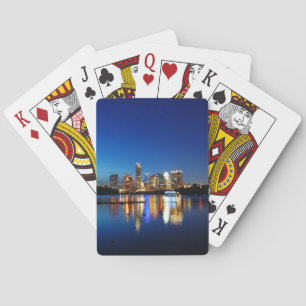 Austin Texas Downtown Night Skyline Ladybird Lake Spielkarten