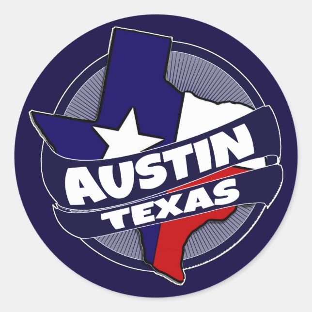 Austin Texas-Fahne platzte Aufkleber (Vorderseite)