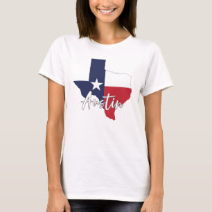 Austin, Texas Flag Karte Frauen weiß T-Shirt