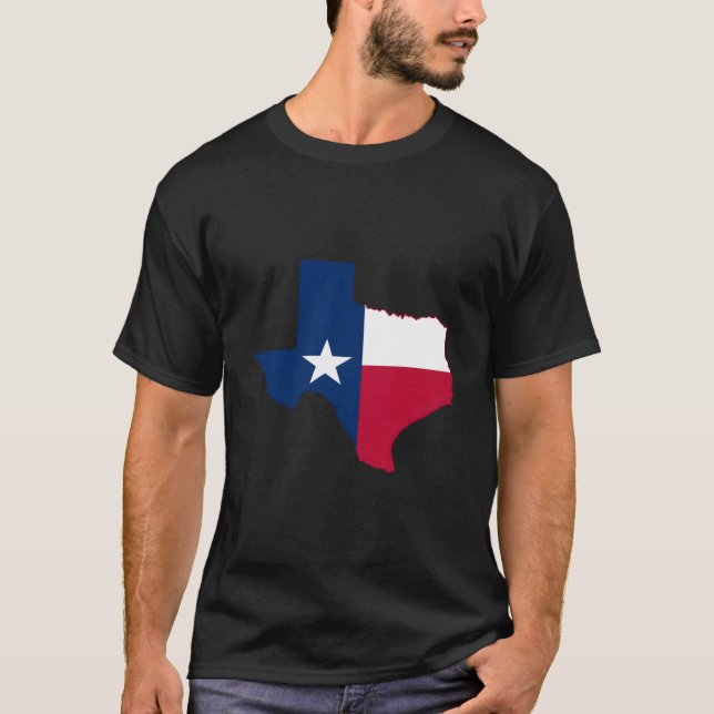 Austin Texas Flag State Texas Map Flag T-Shirt (Vorderseite)