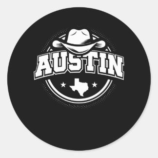 Austin Texas Graphic Print Runder Aufkleber