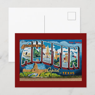 Austin, Texas Greetings Postkarte