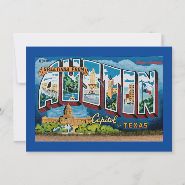Austin, Texas Grüße Mitteilungskarte (Vorderseite)