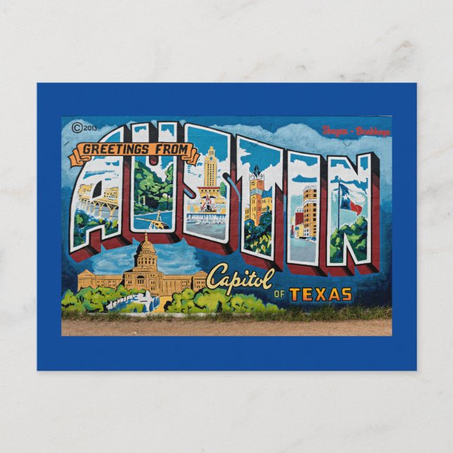 Austin, Texas Grüße Postkarte (Vorderseite)