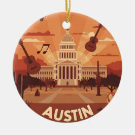 Austin Texas Hauptstadt Gebäude Music City Keramik Ornament