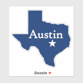 Austin, Texas Hauptstadt Staat Karte Aufkleber