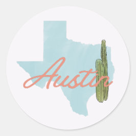austin texas Hochzeit Runder Aufkleber