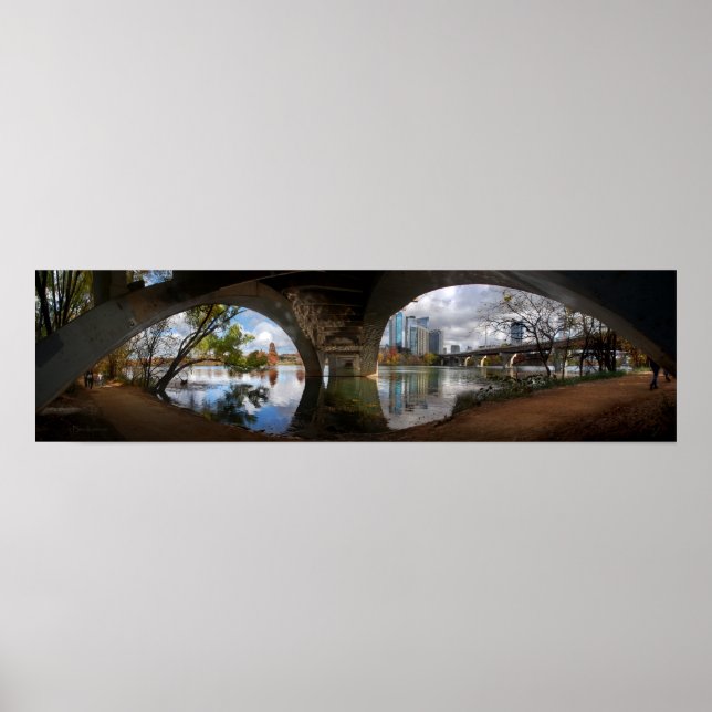 Austin Texas Ladybird Lake Trail Fußgängerbrücke Poster (Vorne)