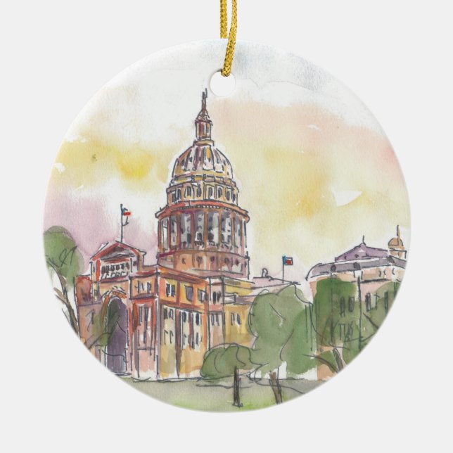 Austin Texas mit Hauptstadt Keramik Ornament (Vorne)