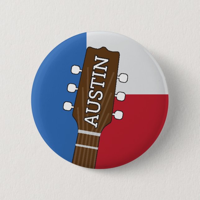 Austin Texas - Musik-Hauptstadt der Welt - Knopf Button (Vorderseite)