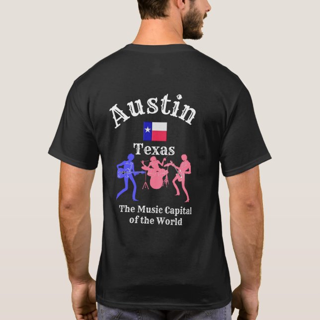 Austin Texas — Musikalische Hauptstadt — Teemaschi T-Shirt (Rückseite)