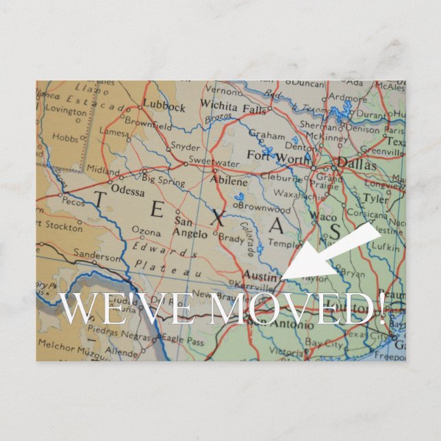 Austin, Texas New Address faire-part (Devant)