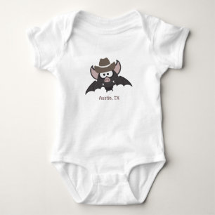 Austin Texas Niedlich Cartoon Cowboy Bat Baby Strampler