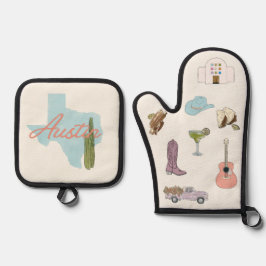 Austin Texas Ofenhandschuh & Topflappen-Set