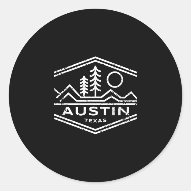 Austin Texas Ohrs Austin TX Outdoors Hiking Runder Aufkleber (Vorderseite)