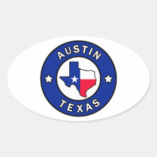 Austin Texas Ovaler Aufkleber