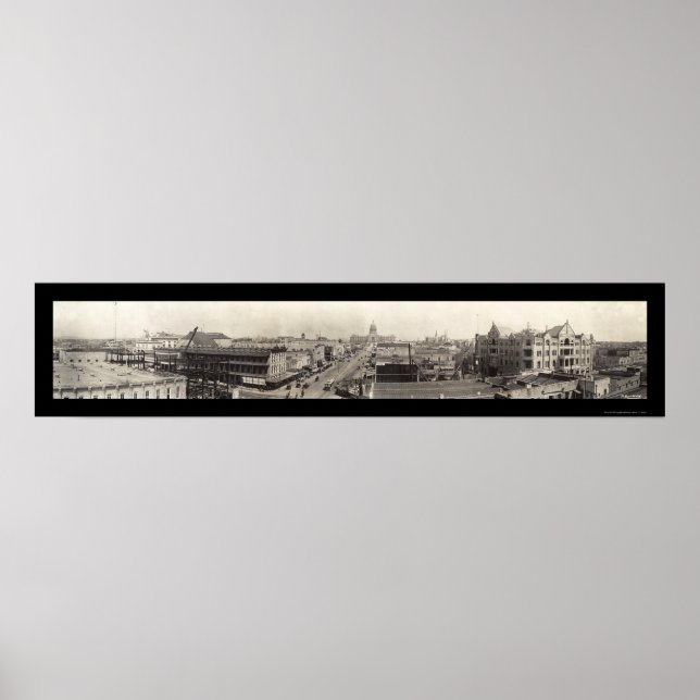 Austin, Texas Panorama Foto 1910 Poster (Vorne)