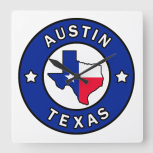 Austin Texas Quadratische Wanduhr