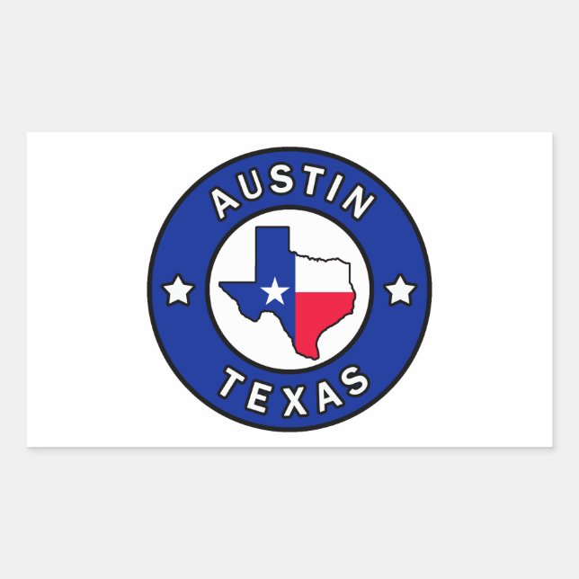 Austin Texas Rechteckiger Aufkleber (Vorderseite)