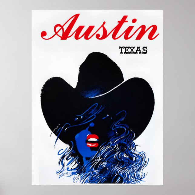 Austin, Texas Reiseplakat Poster (Vorne)