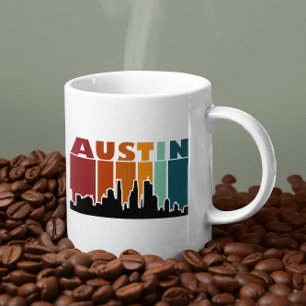 Austin Texas Retro Sunset Cityscape Kaffeetasse