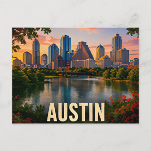 Austin Texas Riverfront Reiseandenken Postkarte