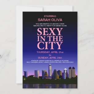 Austin Texas Skyline Bachelorette Movie Party Einladung