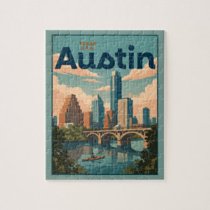 Austin Texas Skyline Flussufer Postkarte