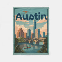 Austin Texas Skyline Flussufer Postkarte