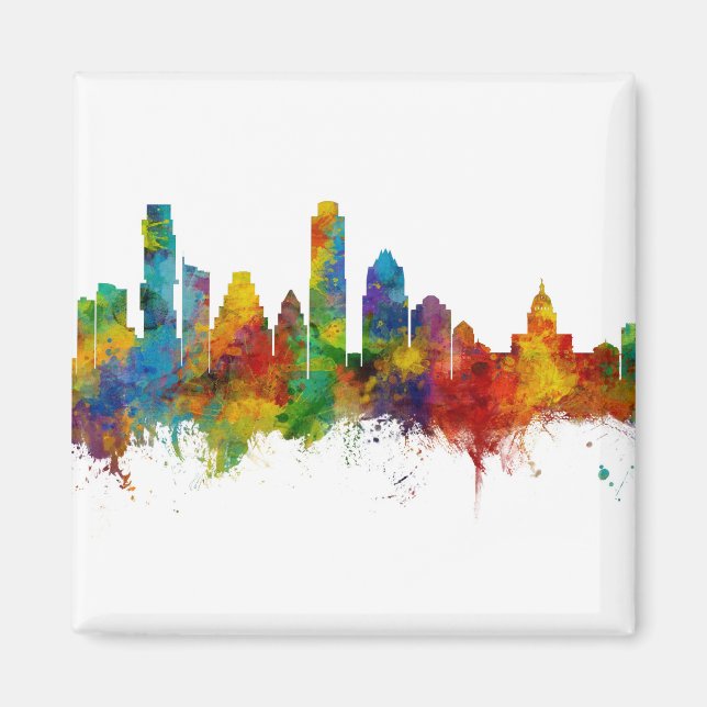 Austin Texas Skyline Magnet (Vorne)