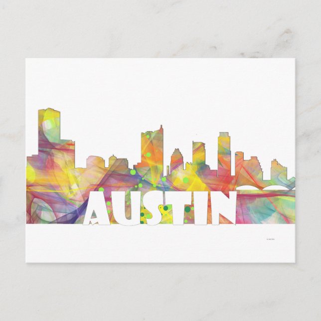 AUSTIN TEXAS SKYLINE MCLR2 POSTKARTE (Vorderseite)
