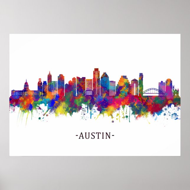 Austin Texas Skyline Poster (Vorne)