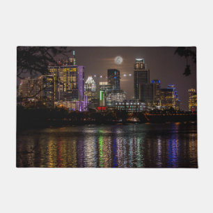 Austin, Texas Skyline Vollmond Fußmatte