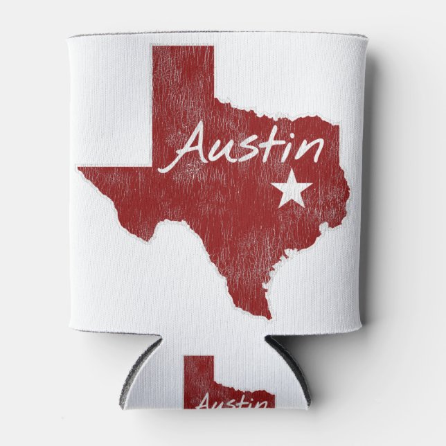 Austin Texas Staat Star Dosenkühler (Vorderseite)