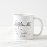 Austin, Texas Stylized Skyline | Benutzerdefiniert