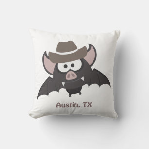 Austin Texas Süße Cartoon Cowboy Fledermaus Kissen